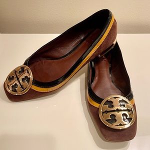 Tory Burch brown suede flats, size 6